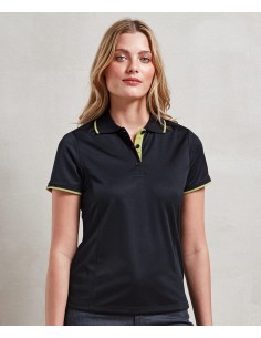 P-PR619-Womens Contrast Coolchecker® Polo 2